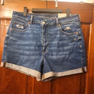 AE Denim stretch mom shorts
